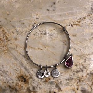 Alex and Ani pink gem silver